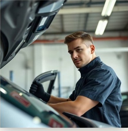 SIA Autos technician at work in the workshop